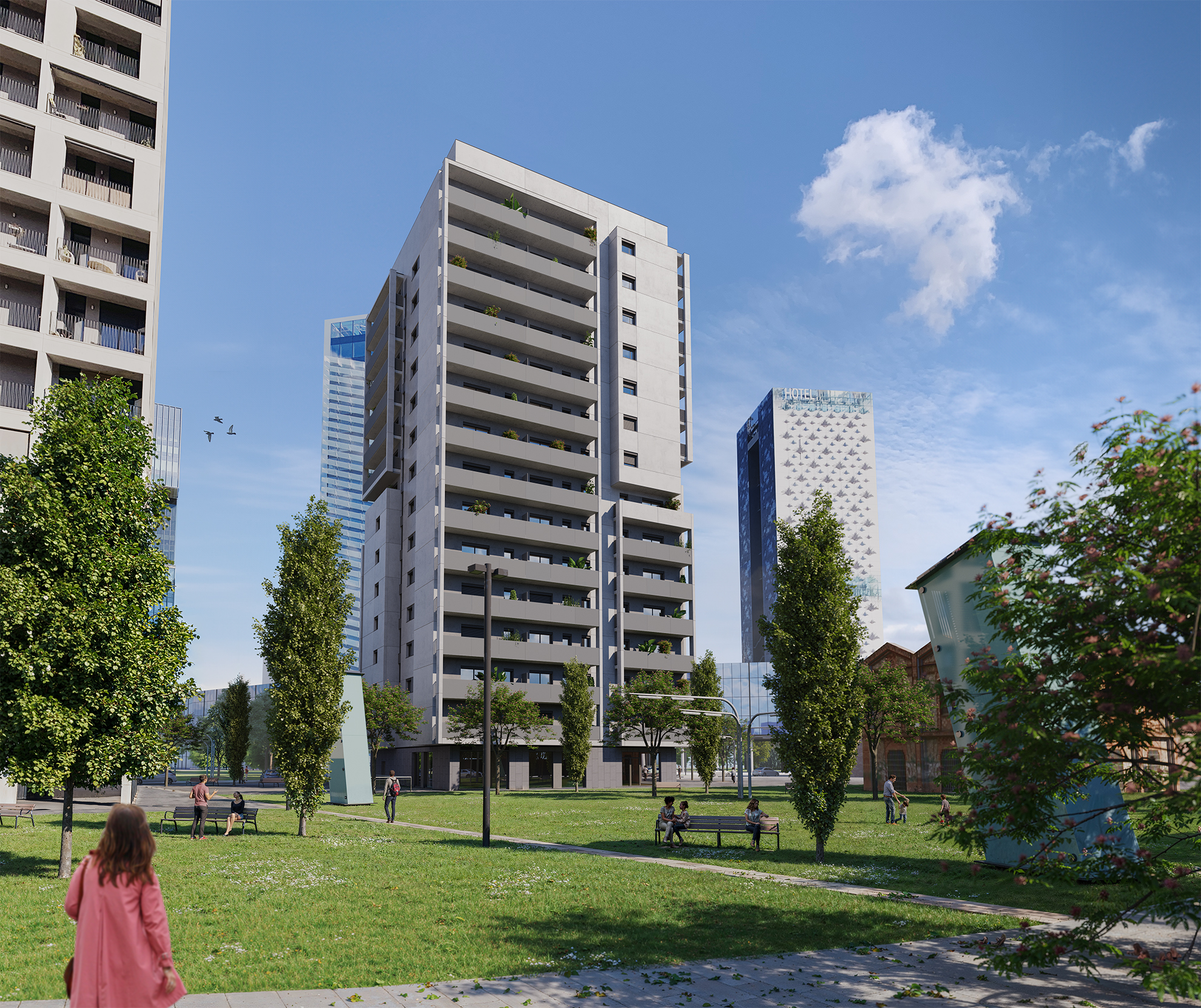 Apartamentos en un nuevo complejo residencial en L'Hospitalet de Llobregat №55990